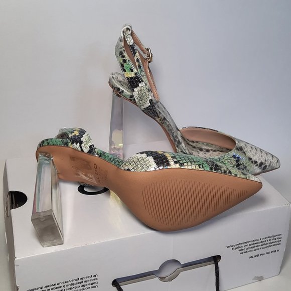 ALDO: Multicoloured Snake Print High Heels, Size 6 - Picture 5 of 8